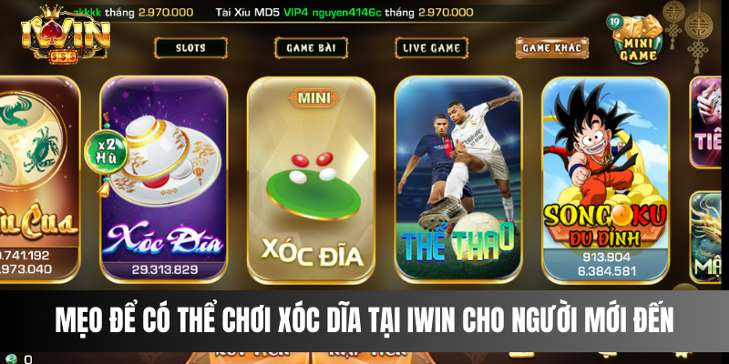 Mẹo để có thể chơi xóc dĩa tại IWIN cho người mới đến